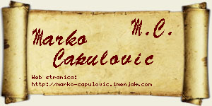 Marko Capulović vizit kartica